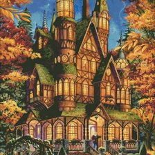 Схема вышивки «осенний замок»