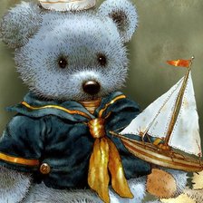 Схема вышивки «Мишка-моряк»