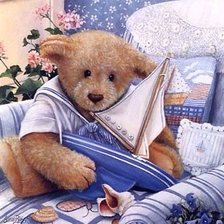 Схема вышивки «Мишка с лодкой»