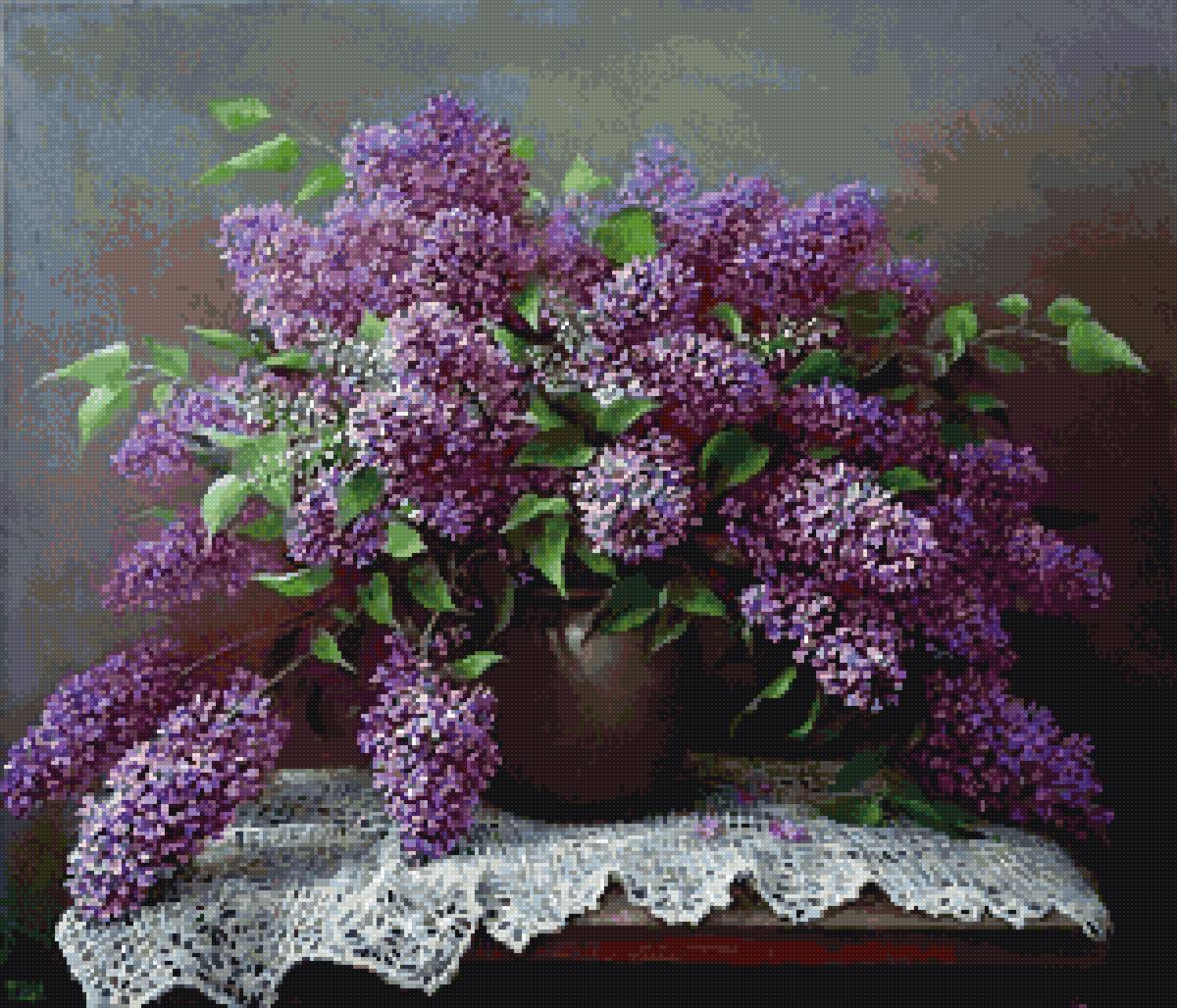 Сирень - сирень, букет, живопись - предпросмотр