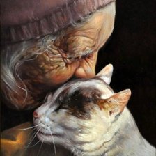 Схема вышивки «бабушка и кот»