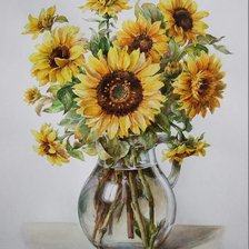 Схема вышивки «Подсолнухи»