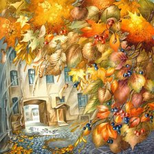 Схема вышивки «осенний двор»