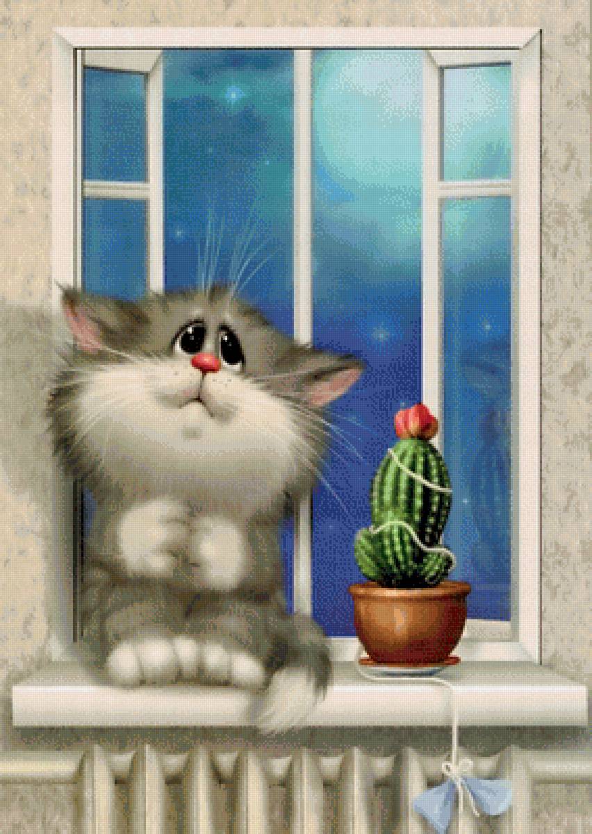 Кот, ожидание, юмор - предпросмотр