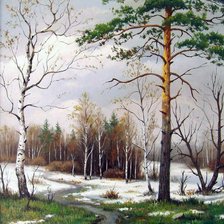 Схема вышивки «Первый снег»