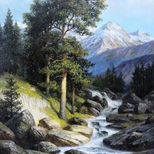 Схема вышивки «Горная речка»