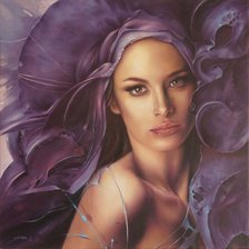 Схема вышивки «Фантастическая женщина в лиловом»