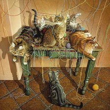 Схема вышивки «Котики»