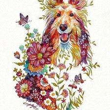 Схема вышивки «собачка»