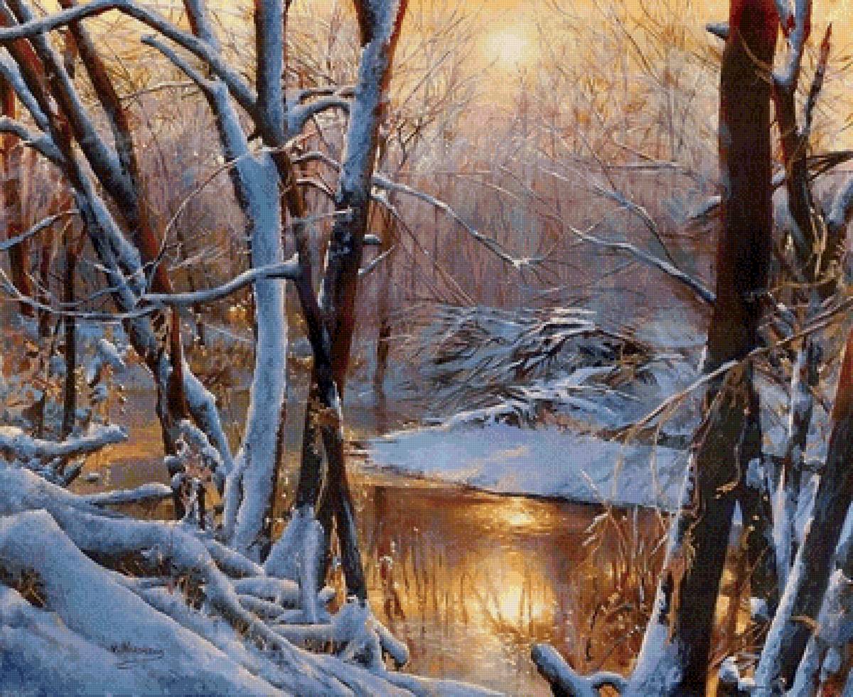 Зима. Виктор Мордасов - русские художники - предпросмотр