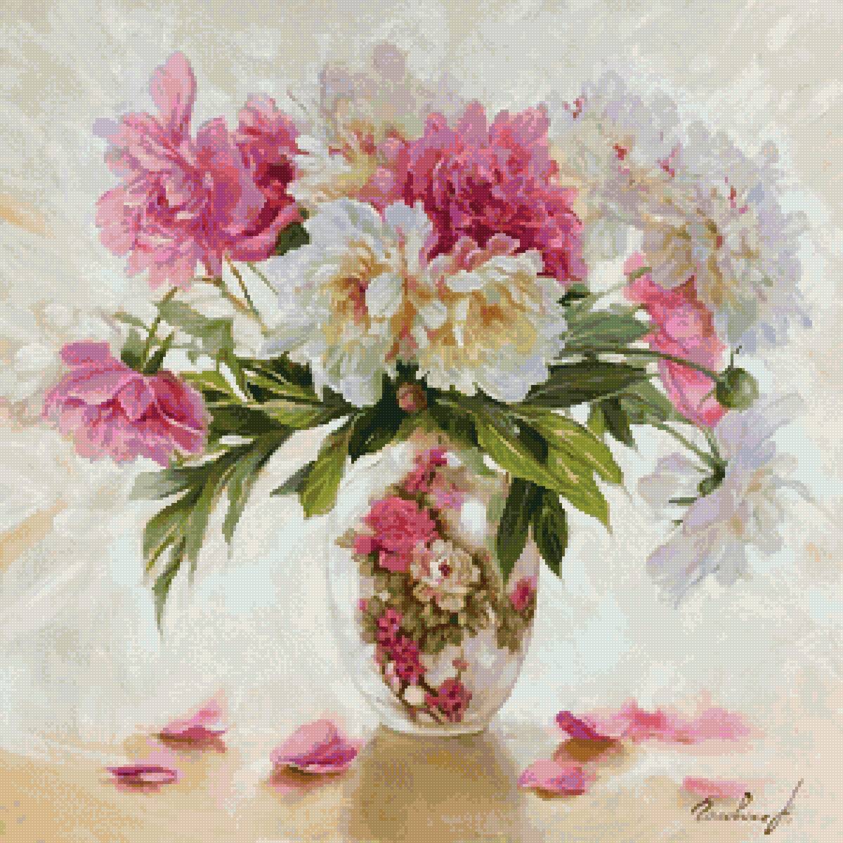 Пионы - пионы, букет, живопись, картина - предпросмотр