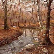 Схема вышивки «Река в лесу»