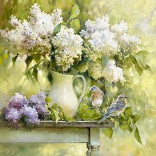 Схема вышивки «Сиренью пахнет сад»