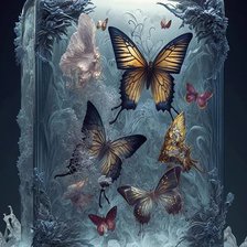 Схема вышивки «Бабочки во льду»