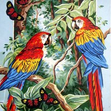 Схема вышивки «попугаи»