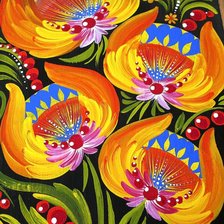 Схема вышивки «Петриковская роспись»