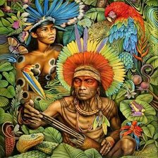 Схема вышивки «индейцы»