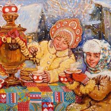 Схема вышивки «Чаепитие»