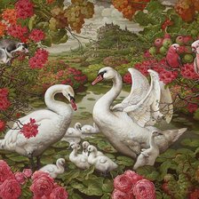 Схема вышивки «Лебеди»