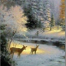 Схема вышивки «Олени»