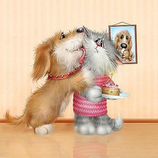 Схема вышивки «Кот и пес, юмор»