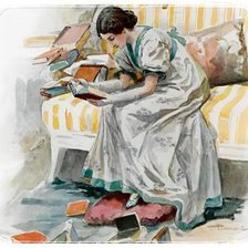 Схема вышивки «За чтением»