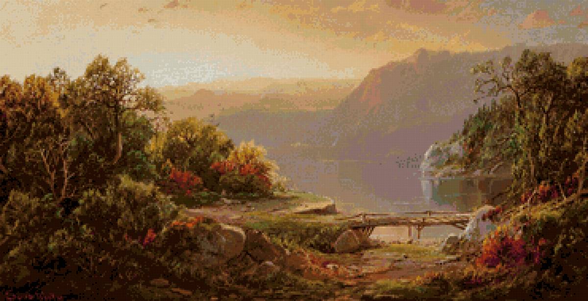 ОЗЕРО В ГОРАХ - пейзаж, горы - предпросмотр