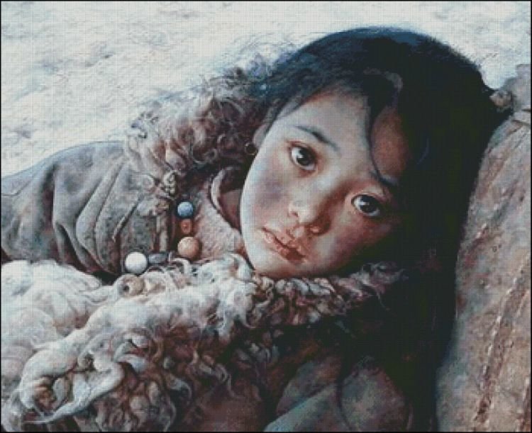 тибетская девочка - девочка - оригинал