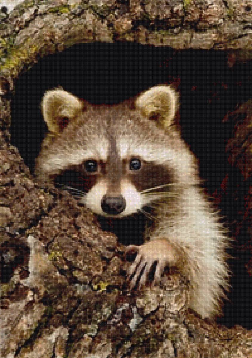 Енот - животные - предпросмотр