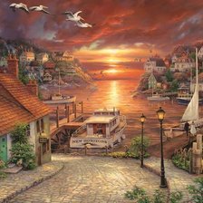 Схема вышивки «Город у моря»