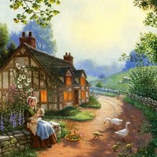 Схема вышивки «Деревня»