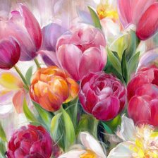 Схема вышивки «Тюльпаны»