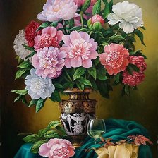 Схема вышивки «Пионы»