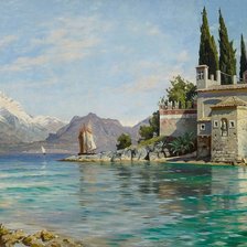 Схема вышивки «Весна на озере Гарда»