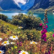 Схема вышивки «утро в горах»