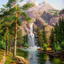 Схема вышивки «Водопад»