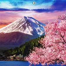 Схема вышивки «Сакура и Фудзи»