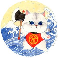 Схема вышивки «кот на волне»