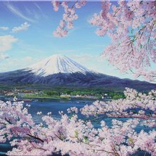 Схема вышивки «Сакура и Фудзи»