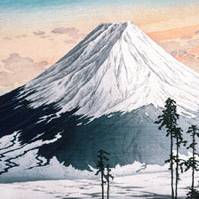 Схема вышивки «Фудзияма. Художник Сётэй Такахаси»
