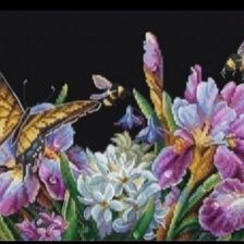 Схема вышивки «Ночные цветы»