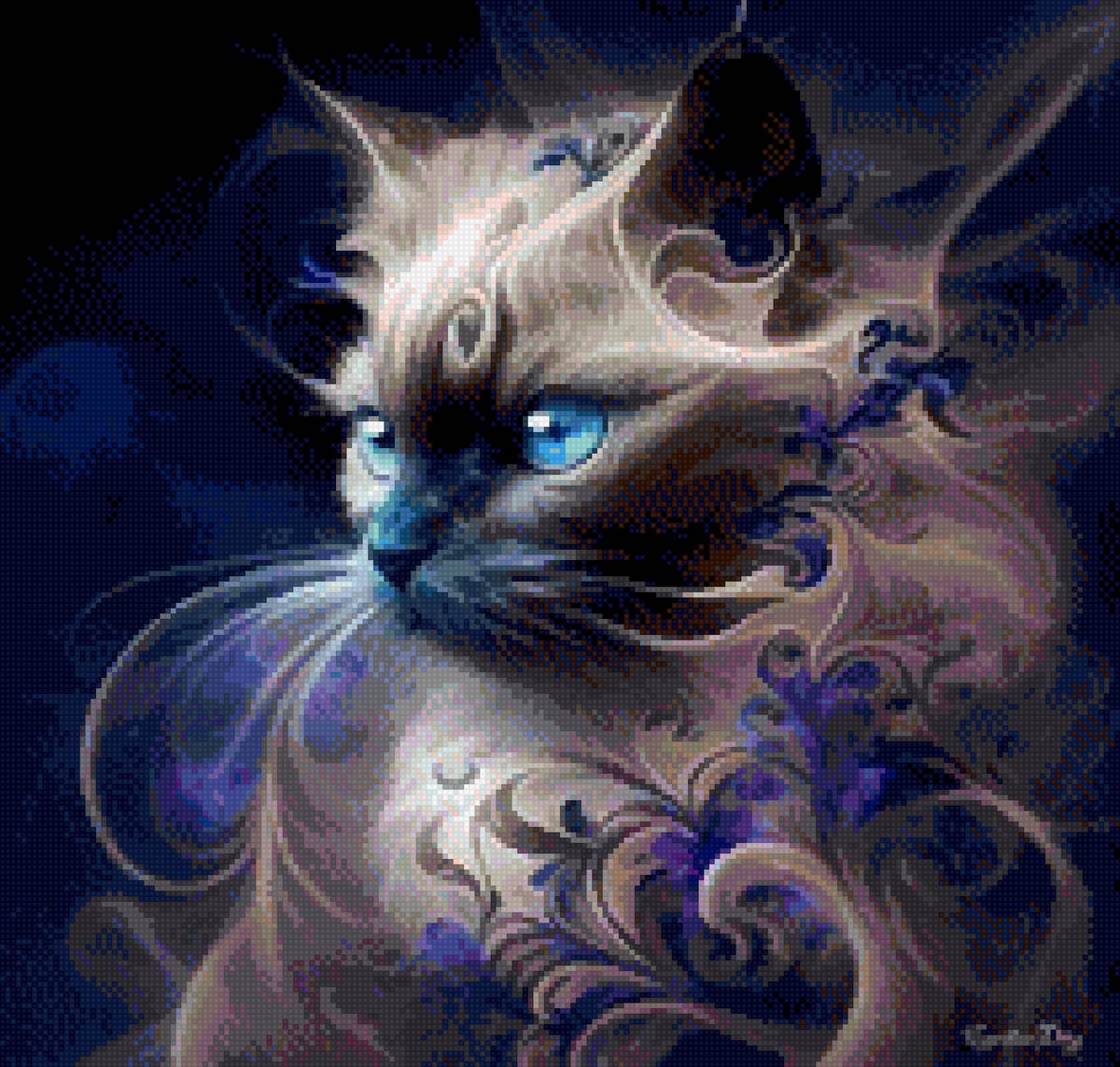 Портрет сиамки - кошка - предпросмотр