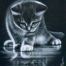 Схема вышивки «Котенок»