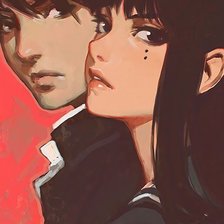 Схема вышивки «японкие школьники»