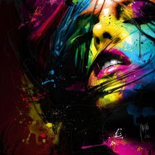 Схема вышивки «Девушка обстракцыя»