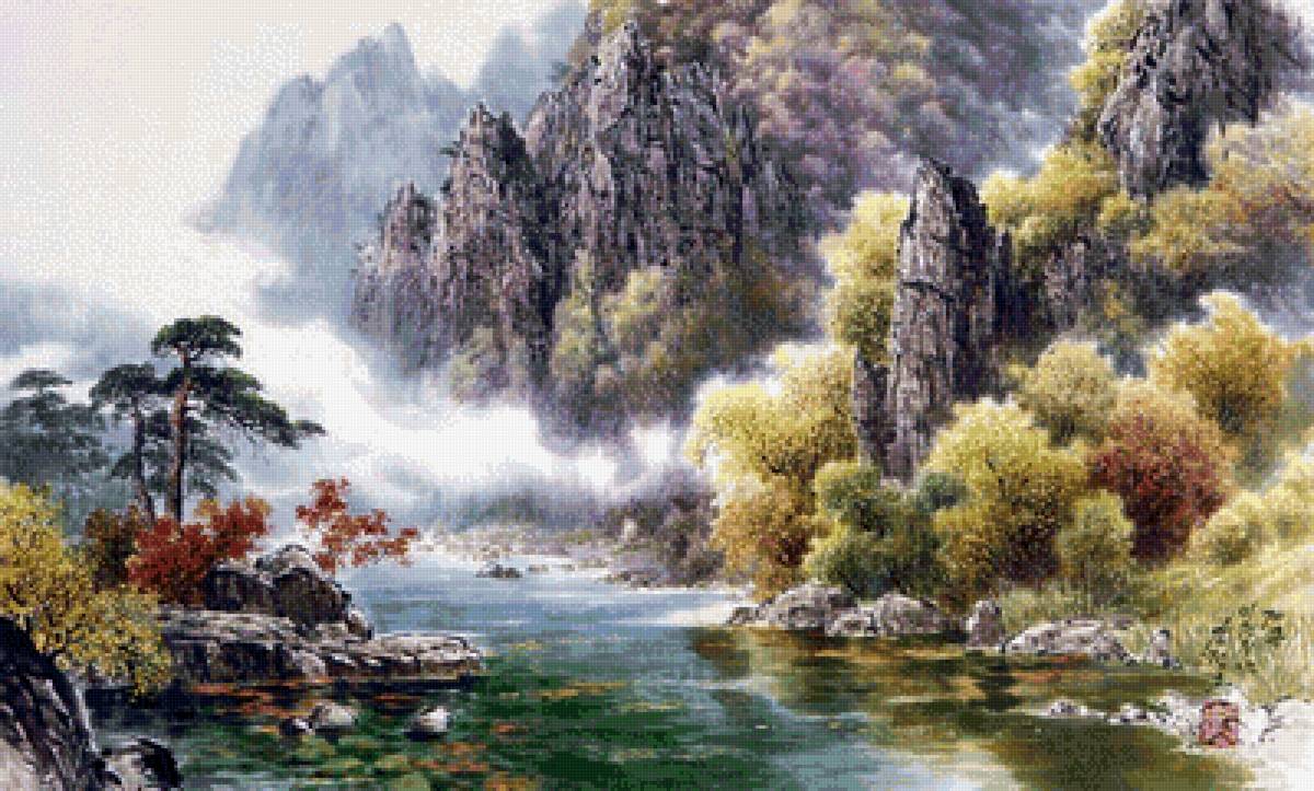 ПЕЙЗАЖ - река, горы - предпросмотр