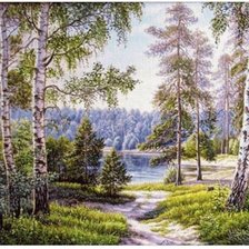 Схема вышивки «У озера»