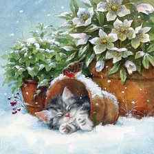 Схема вышивки «Котенок»