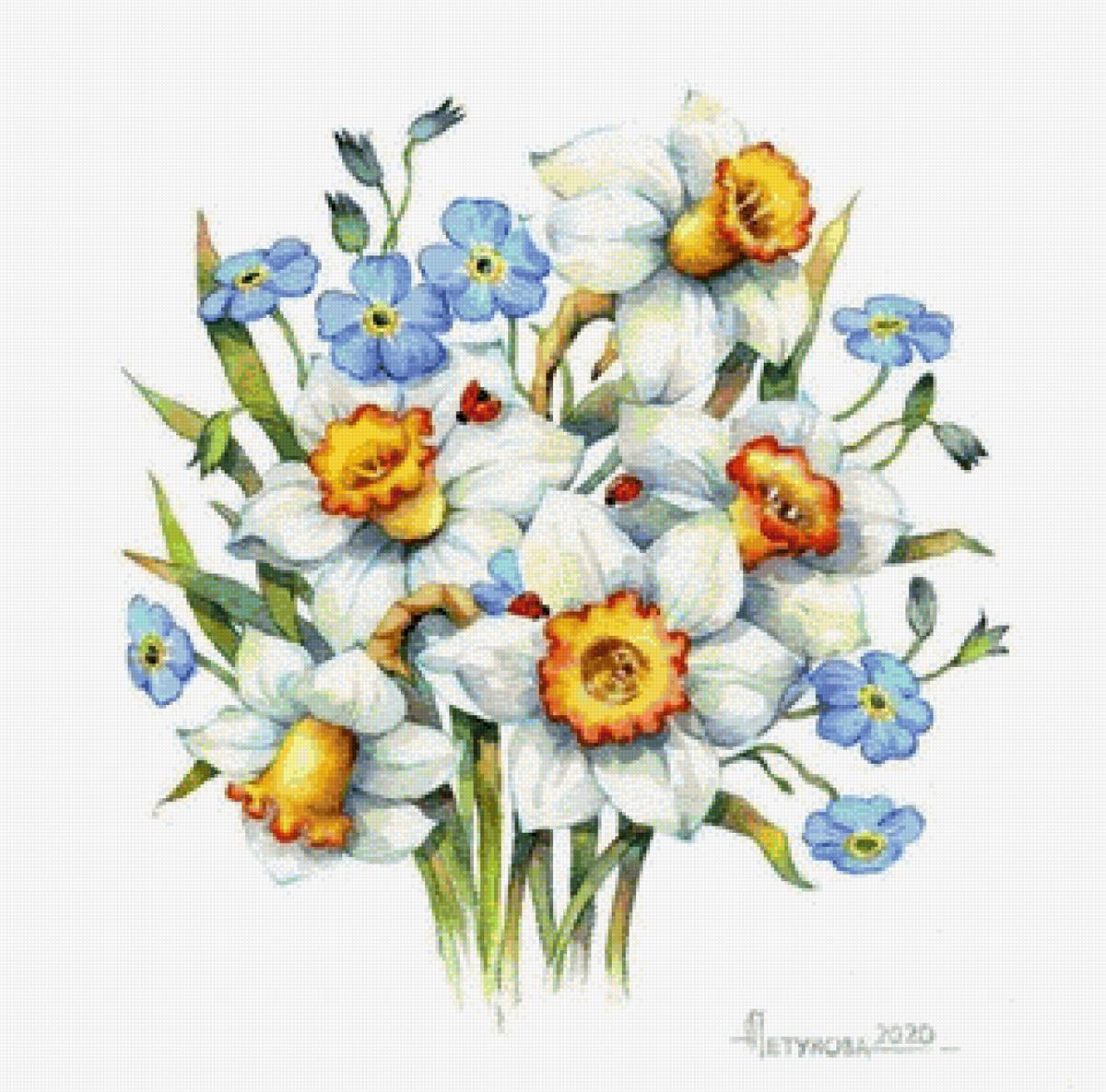 Весенние цветы - цветы, живопись - предпросмотр