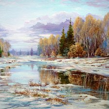 Схема вышивки «Весенний пейзаж Батурин»